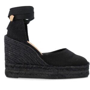 Castañer Black Espadrille Wedge Heels | Size 6 | Classic & Chic